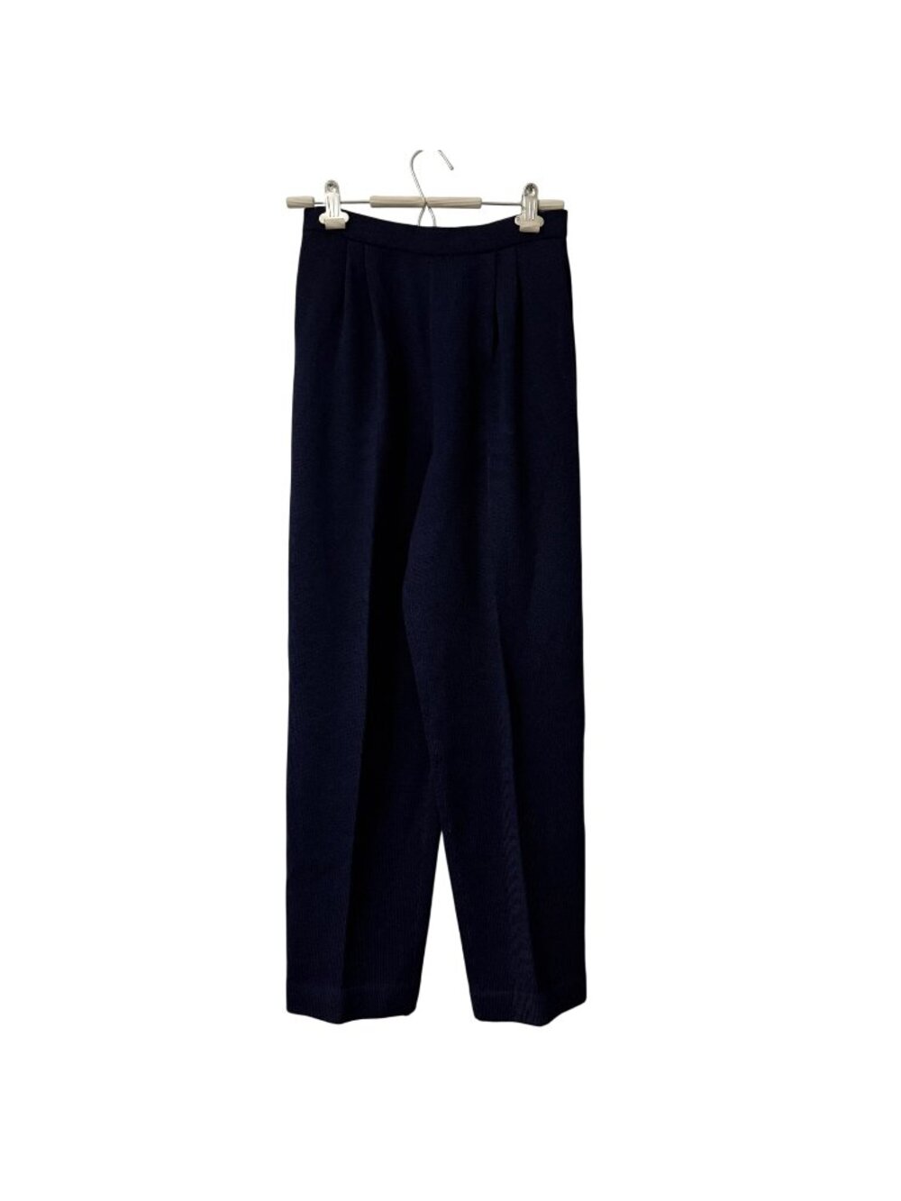 St John Basics Navy Blue Santana Knit High Waist Pull On Pants Womens Size 4